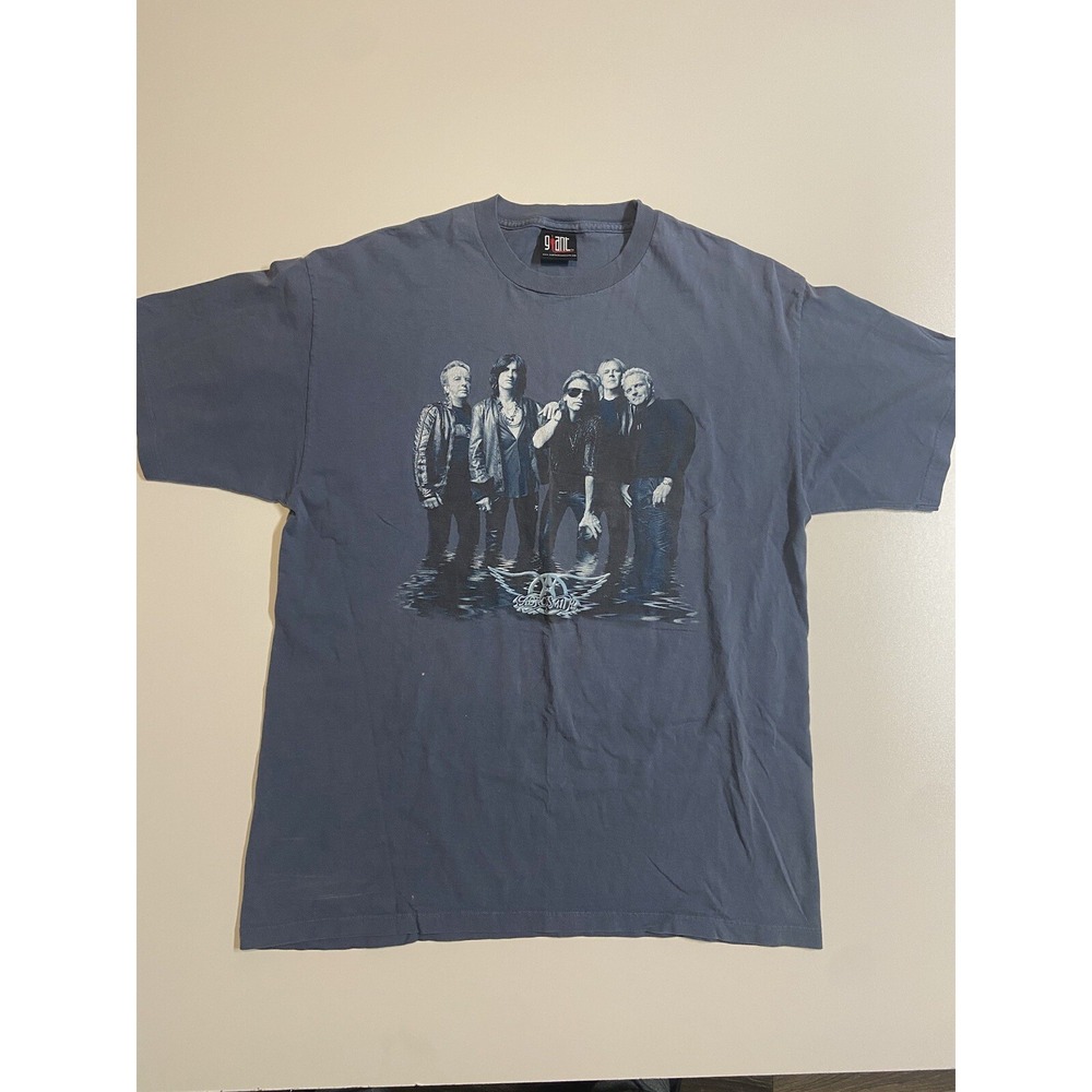 Rare Vintage GIANT Aerosmith Just Push Play World Tour 2001 T Shirt 2000s Band L